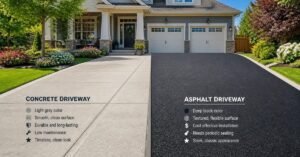 Concrete vs. Asphalt Driveway: How to Choose Based on Cost, Climate, and Long-Term Upkeep